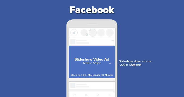 Facebook slideshow video ad size